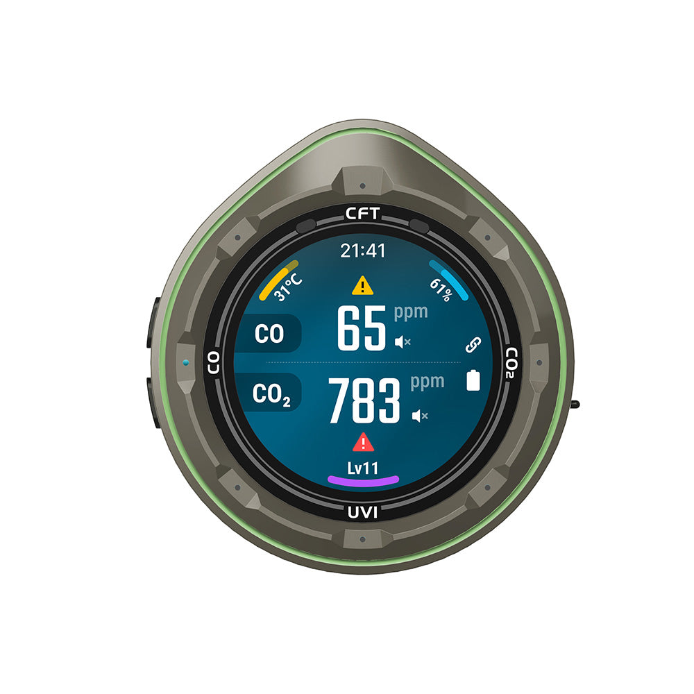 Protmex 5 in 1 Wireless Touchscreen Portable Multifunctional Carbon Monoxide CO2 Detectors Air Quality Meter Temperature Humidity Meter UV Radiation Flashlight with App