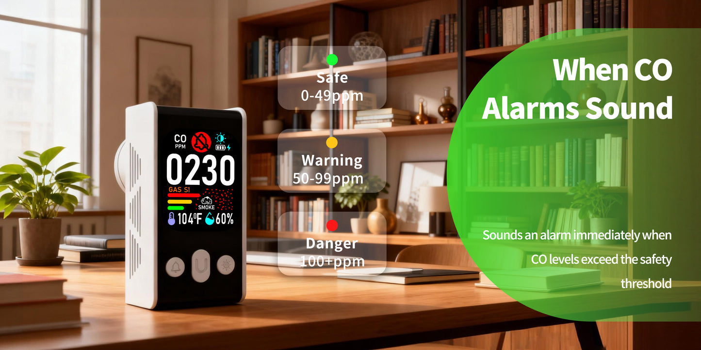 253 D Plug in All-in-One CO, Gas & Smoke Detector with battery backup Portable Real-Time Monitoring & Smart Socket alarm suitable for home & RVs and hotels