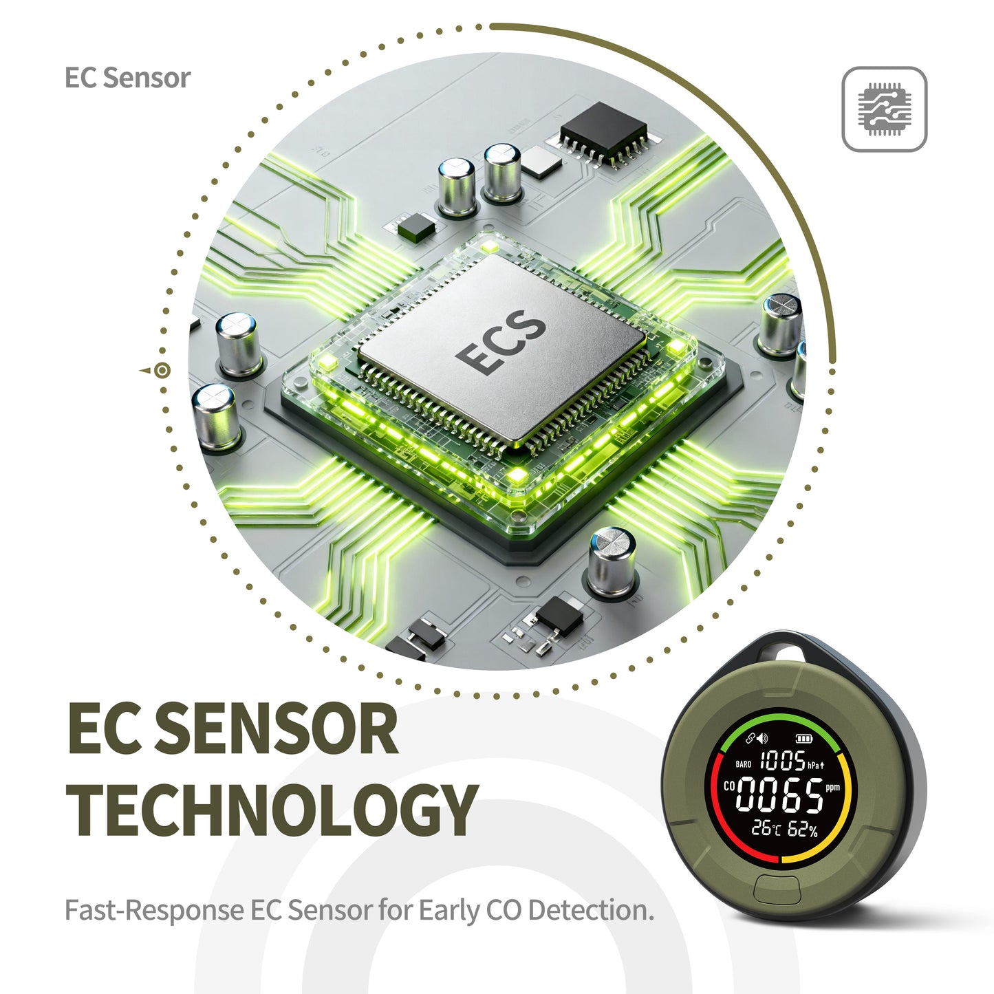 Protmex Wireless Portable Carbon Monoxide Detector, Rechargeable CO Meter Air Quality Monitor with Magnetic Suction & Barometric Pressure, RV Carbon Detector Alarm Temp/Humidity Sensor with App