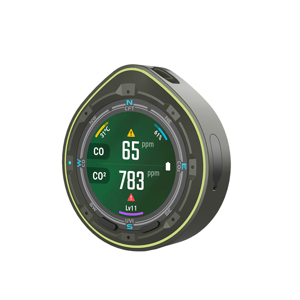 Protmex 5 in 1 Portable Multifunctional Carbon Monoxide CO2 Detector Air Quality Meter Temperature Humidity Meter with Touch Screen UV Radiation Flashlight