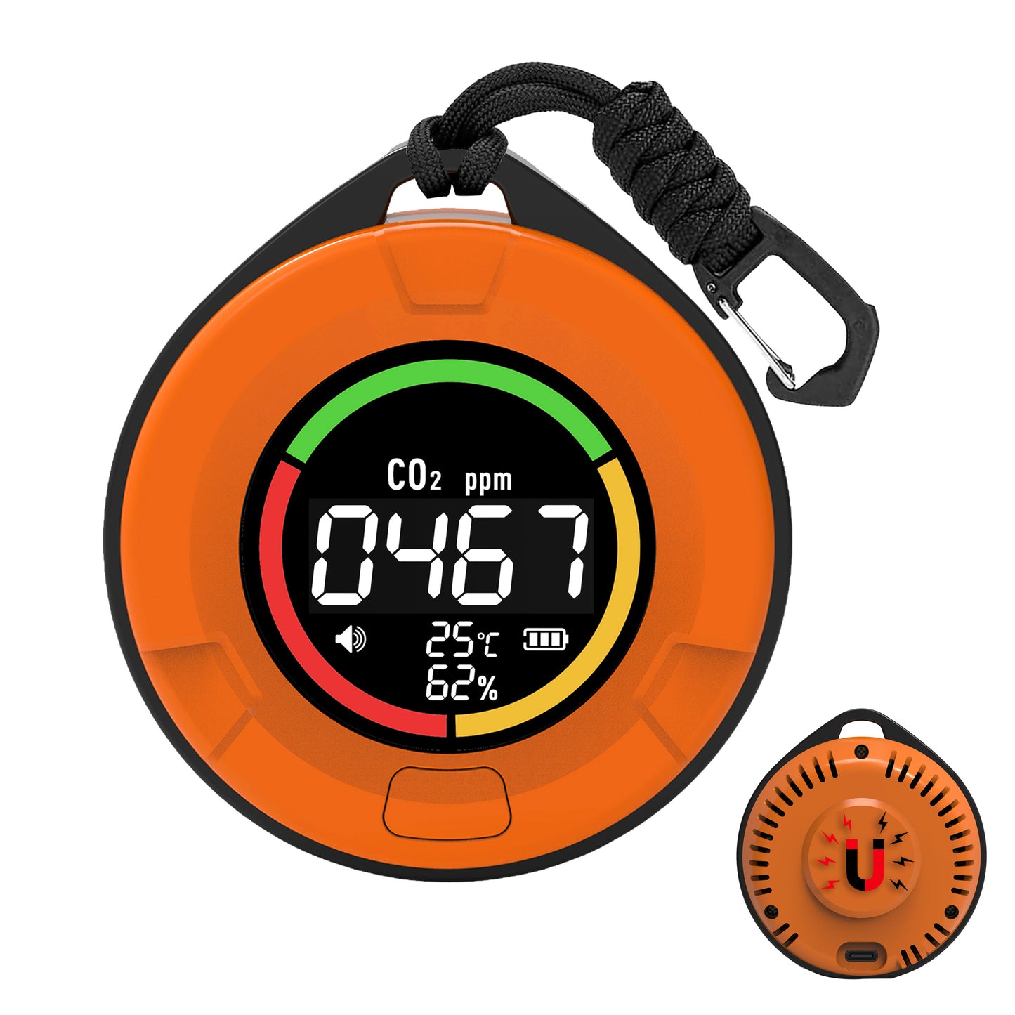 Protmex 4 in 1 Portable Carbon Monoxide Detector, Professional Rechargeable CO CO2 Detector Meter Air Quality Monitor with Magnetic Suction, RV Carbon Dioxide Detector Alarm Temp/Humidity Sensor