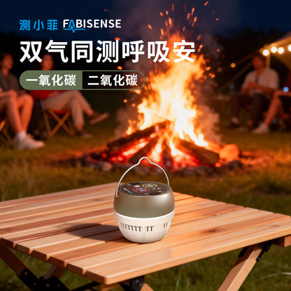 CarbonAlert GasLight: Smart Light with CO & CO2 Monitoring-Protmex Real-Time Air Safety Monitor with Smart Alert +CO/CO₂ Monitoring + 6 Mode Lights Magnet Hook Tripod Mount｜80dB Alarm