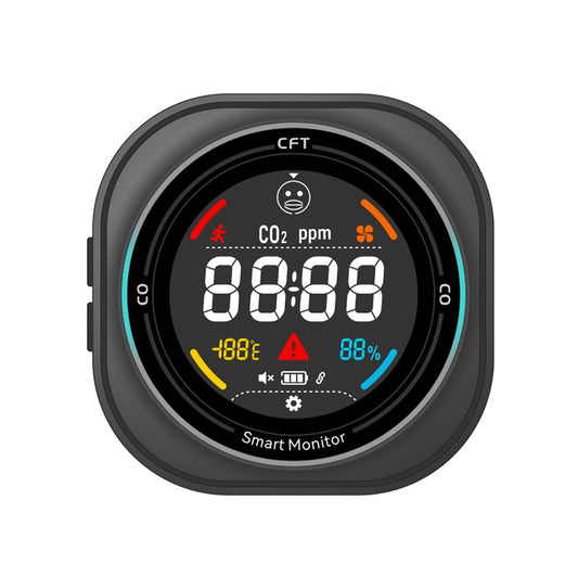 Fabisense PTH-281A+ Smart Carbon Monoxide Detector, Tuya WiFi Wireless CO Alarm with Time Display, Temperature & Humidity Sensor, Type-C Charging, 2100mAh Battery for Outdoor Camping, Home & Travel Safety (Shipping within 15 days)