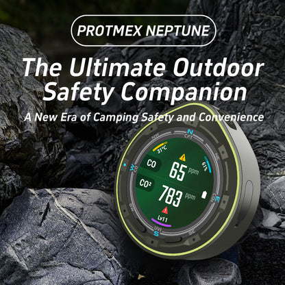 Protmex 5 in 1 Portable Multifunctional Carbon Monoxide CO2 Detector Air Quality Meter Temperature Humidity Meter with Touch Screen UV Radiation Flashlight