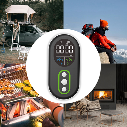Protmex Carbon Monoxide and Carbon Dioxide Detectors, 4-in-1 Portable CO2 & CO Detector with Audible & Visual Alarm, Rechargeable CO & CO2 Meter for Home, Travel, Camping, Car, 72H Standby