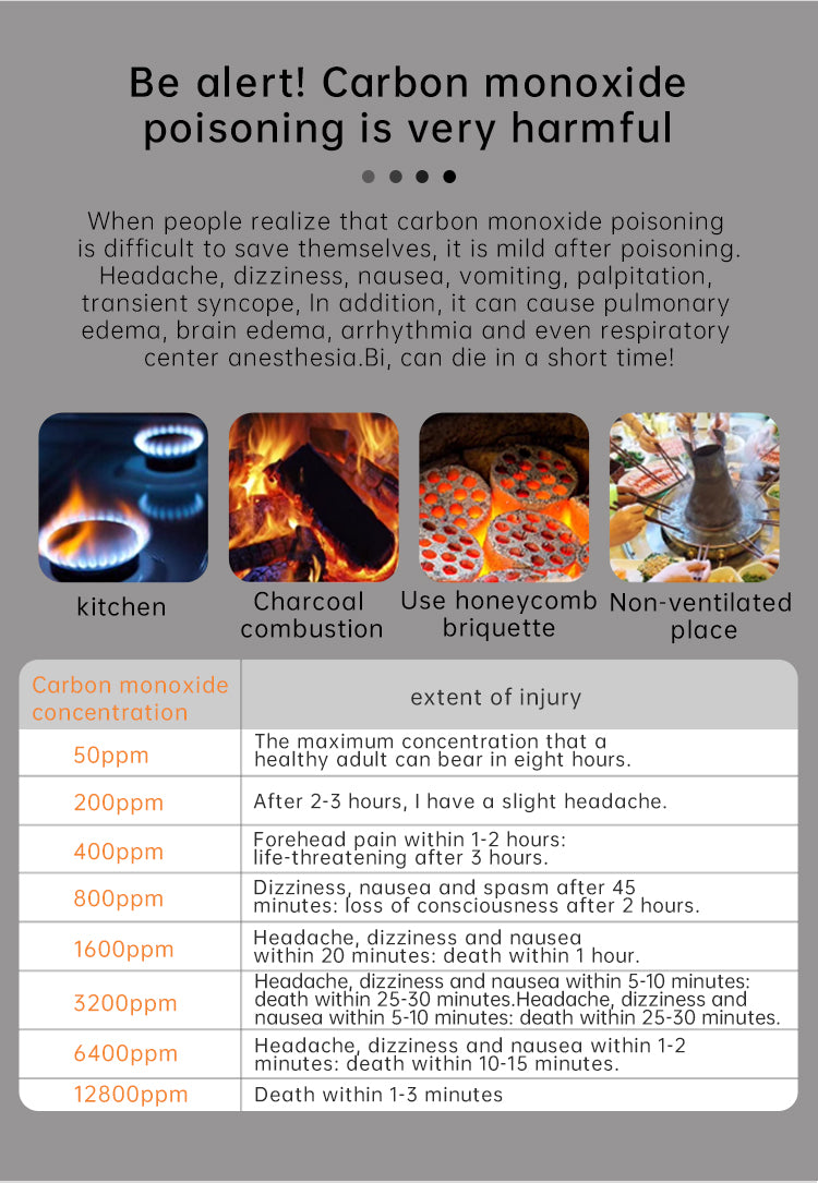 Protmex Portable Carbon Monoxide Detector, 168H Standby, Rechargeable 3-in-1 CO Detector with Audible & Visual Alerts for Travel & Camping, CO Meter for Home, Car & Tent