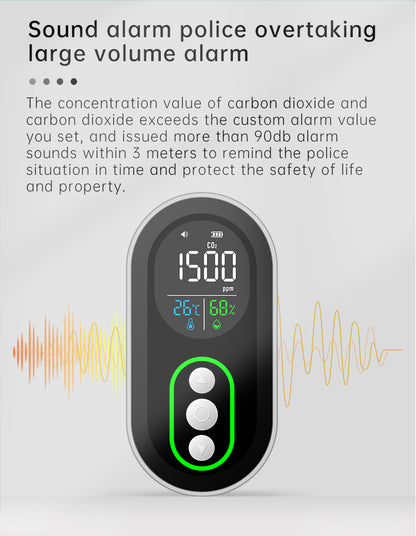 Protmex Carbon Monoxide and Carbon Dioxide Detectors, 4-in-1 Portable CO2 & CO Detector with Audible & Visual Alarm, Rechargeable CO & CO2 Meter for Home, Travel, Camping, Car, 72H Standby
