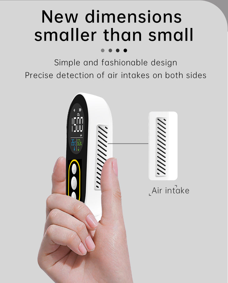 Protmex Carbon Monoxide and Carbon Dioxide Detectors, 4-in-1 Portable CO2 & CO Detector with Audible & Visual Alarm, Rechargeable CO & CO2 Meter for Home, Travel, Camping, Car, 72H Standby